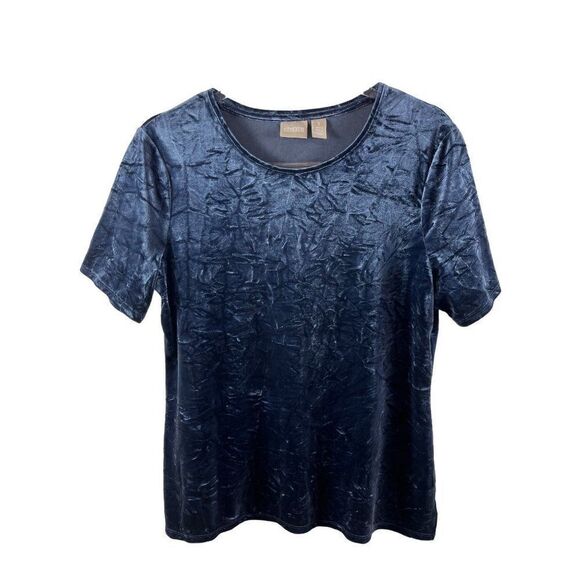 Chico's 3 Piece Clothing Lot Tops Blouses Size 1 Medium Career Casual Blue - Picture 7 of 16